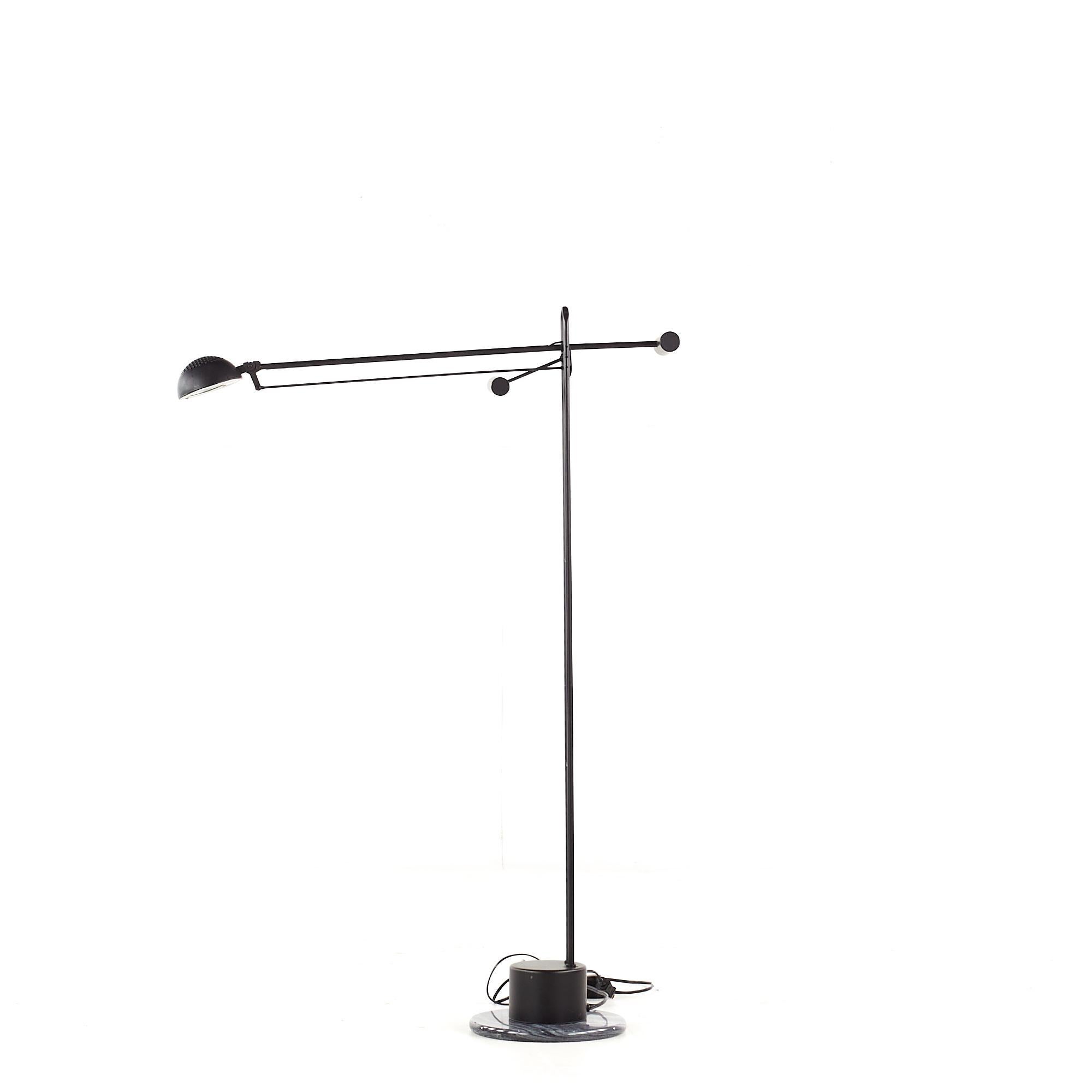 Metal Artup Style Postmodern Cantilevered Marble Base Floor Lamp - Pair For Sale