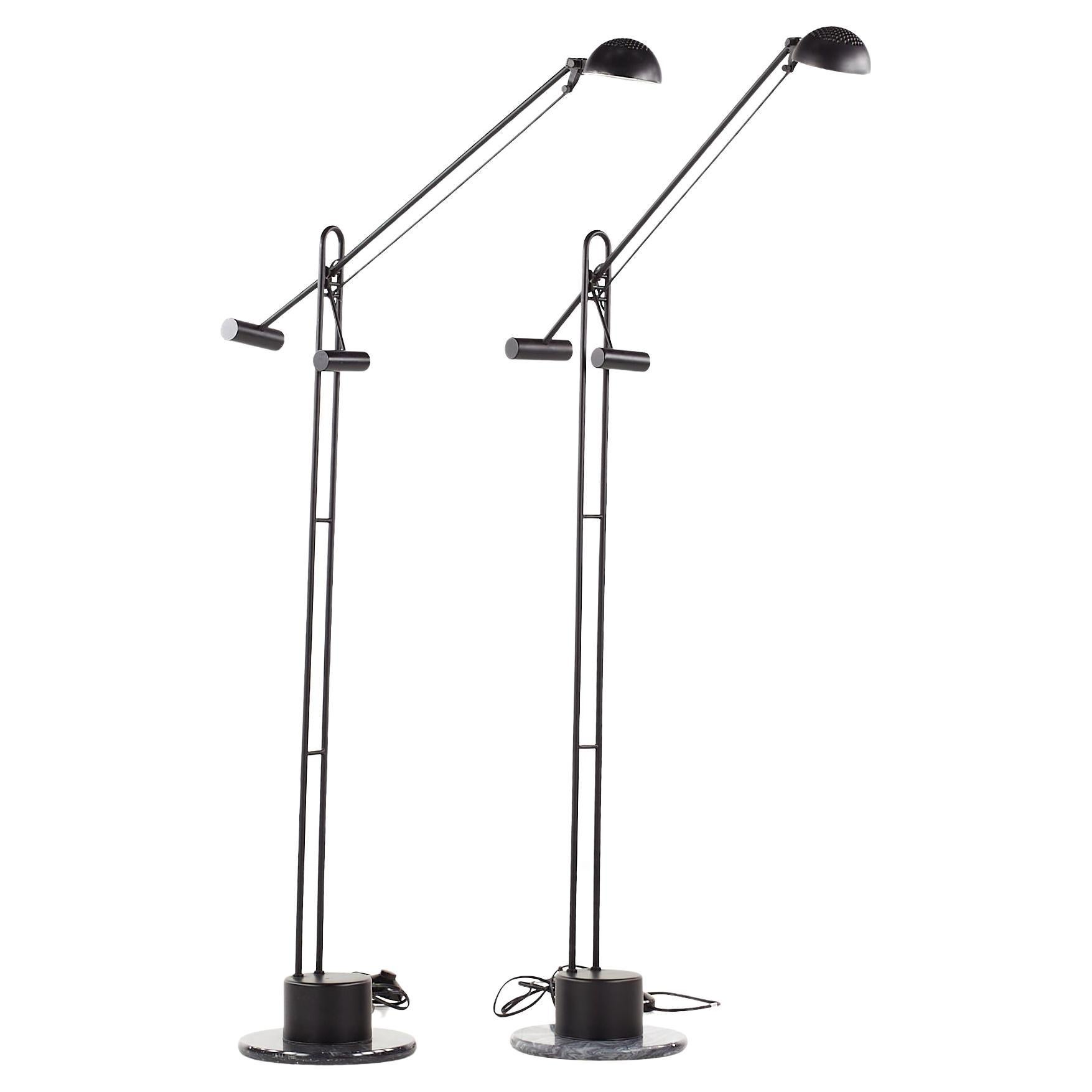 Artup Style Postmodern Cantilevered Marble Base Floor Lamp - Pair For Sale