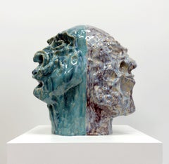 Trittico - Dibattito politico, ceramica smaltata concettuale di Artur Balder