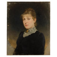 Artur Ferraris (ungarischer Künstler, geb. 1856- d. 1936) „Sitzende Dame“, signiert und datiert '84