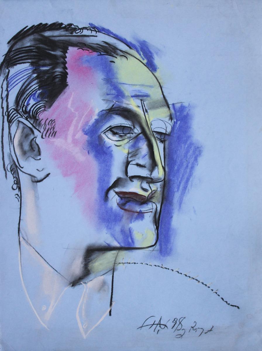 Portrait Painting de Artur Nikitin - G. Gershwin. 1998. Papel, pastel, 64x45 cm