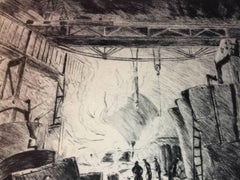 Artur Zahn 20th Century Industrial Design Original Dry Point Etching, circa 1925