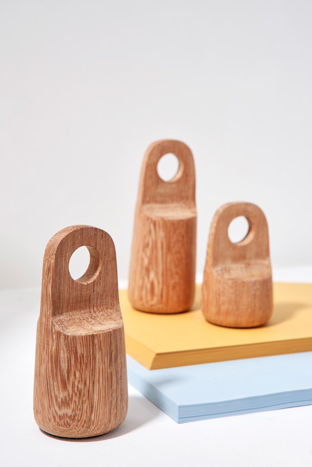 Minimalist Arturito Collection, Wood Paperweight Set (5 pieces) For Sale