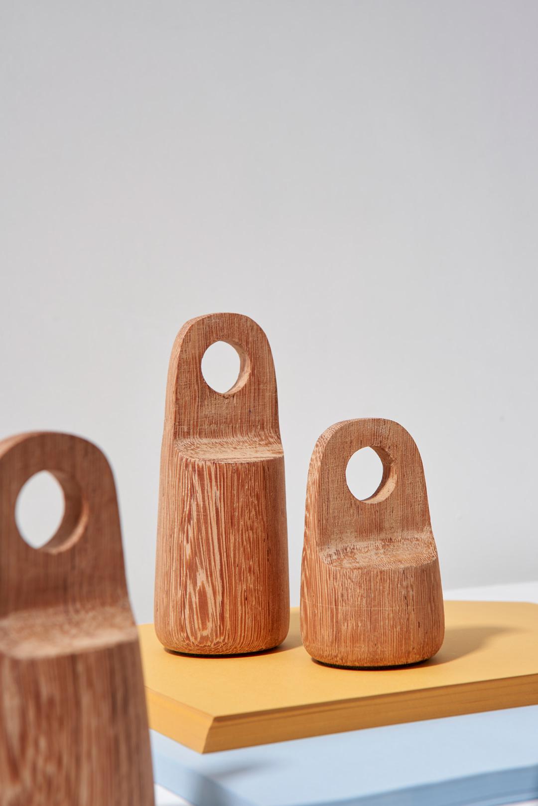 Contemporary Arturito Collection, Wood Paperweight Set (5 pieces) For Sale