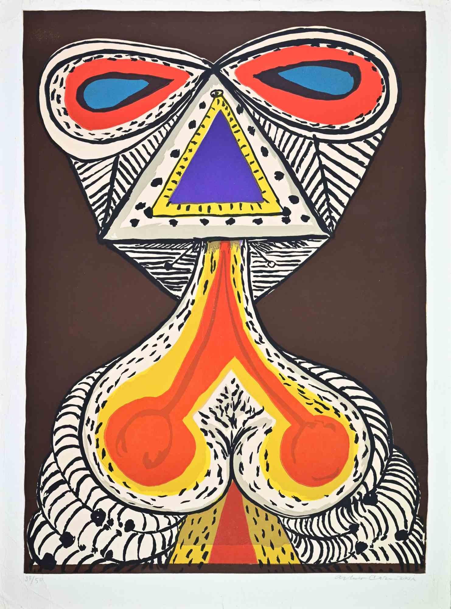 Sérigraphie sur papier.

Signé à la main et numéroté au crayon.

Edition de 50 exemplaires.

Très bon état à l
exception de quelques petites Foldes sur les bords.