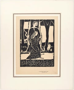 Per un Dramma di Alpinolo Porcella- Woodcut by A. Martini - Early 20th Century