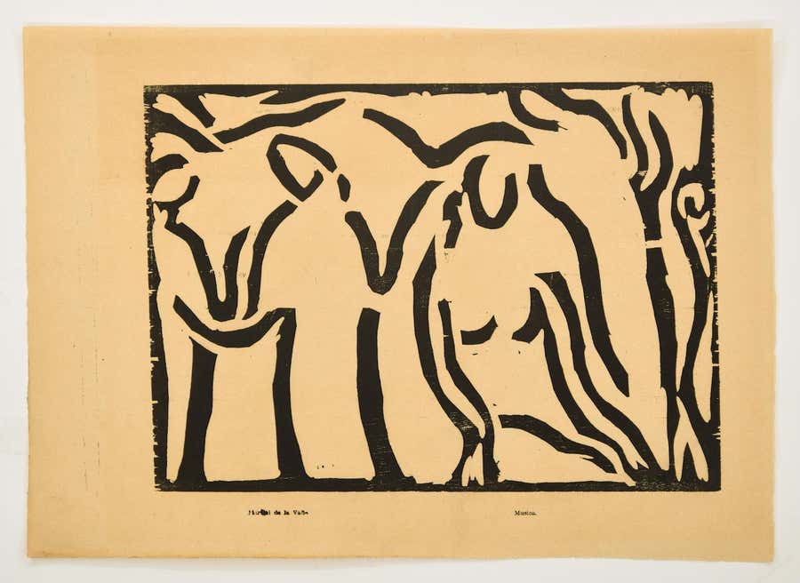 Music - Original Woodcut Print by Arturo Martini - Early 20th Century