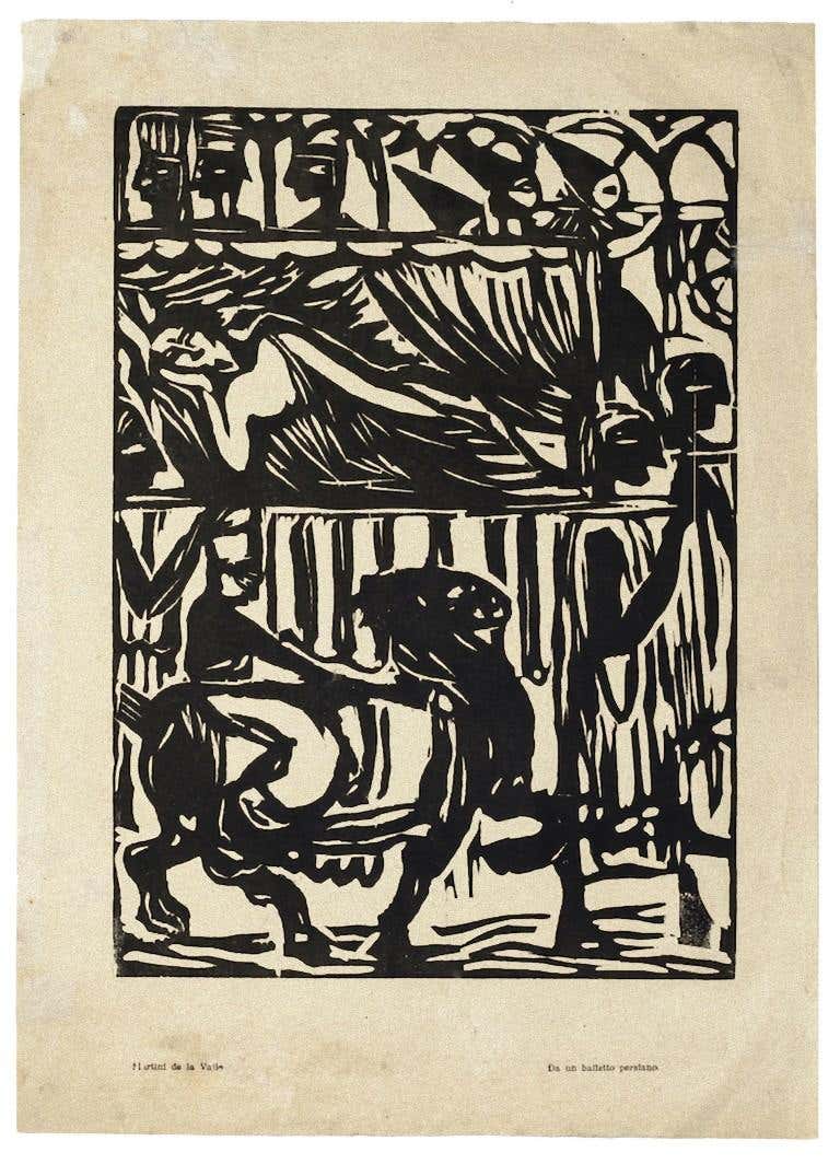Persian Ballet - Woodcut by Arturo Martini - 20th Century