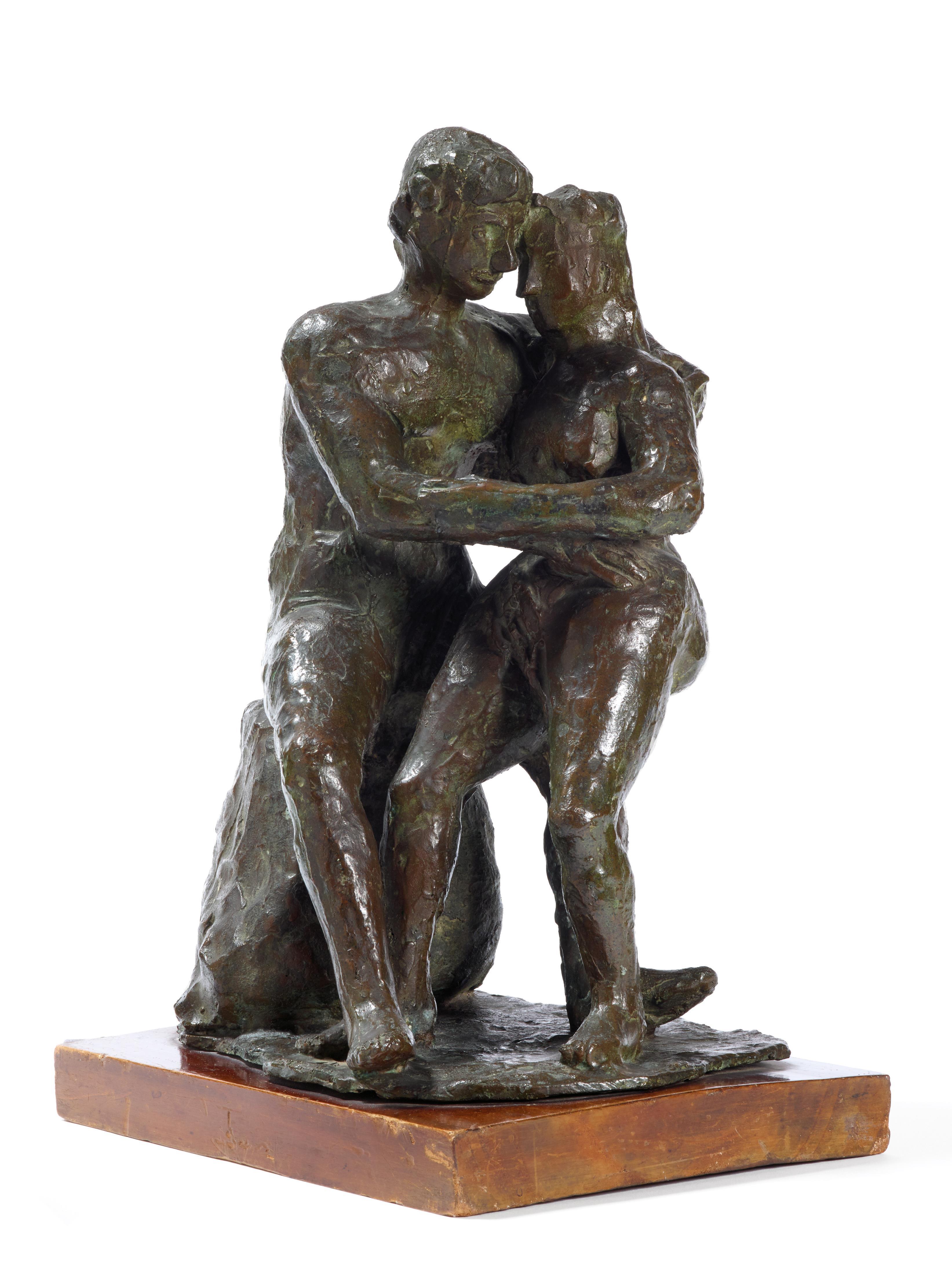 Gli Amanti (The Lovers), Arturo Martini (Bronze Sculpture Two Figures) For Sale 1