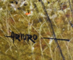 "QUAIL IN THE BUSH" Arturo Mercado (1938-2016) Western Scene