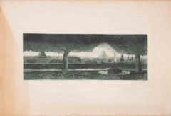 Villa Medici, Rome - Etching by Arturo Montrone - Early 20th Century