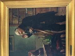 Akademischer und Priester in der Bibliothek