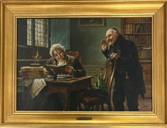 Akademischer und Priester in der Bibliothek