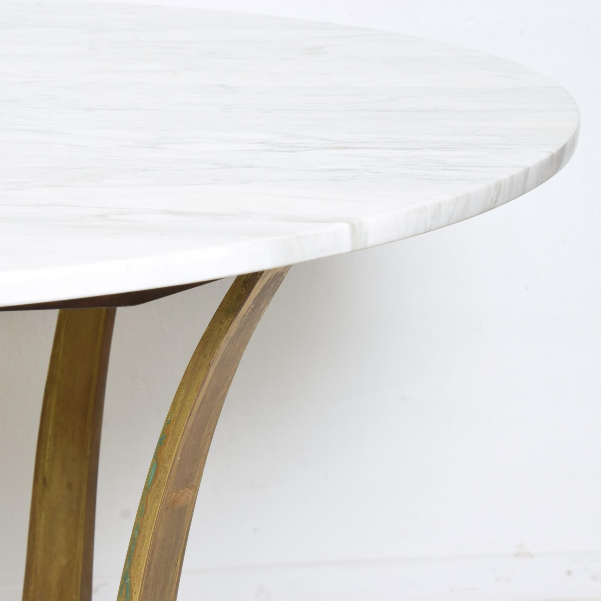 Arturo Pani Alluring Dining Table White Marble with Bronze Modern Mexico 1950s 2