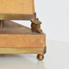 Arturo Pani Elegant 3 Cowboy Pyramid Table Lamp Goatskin & Bronze 1950s