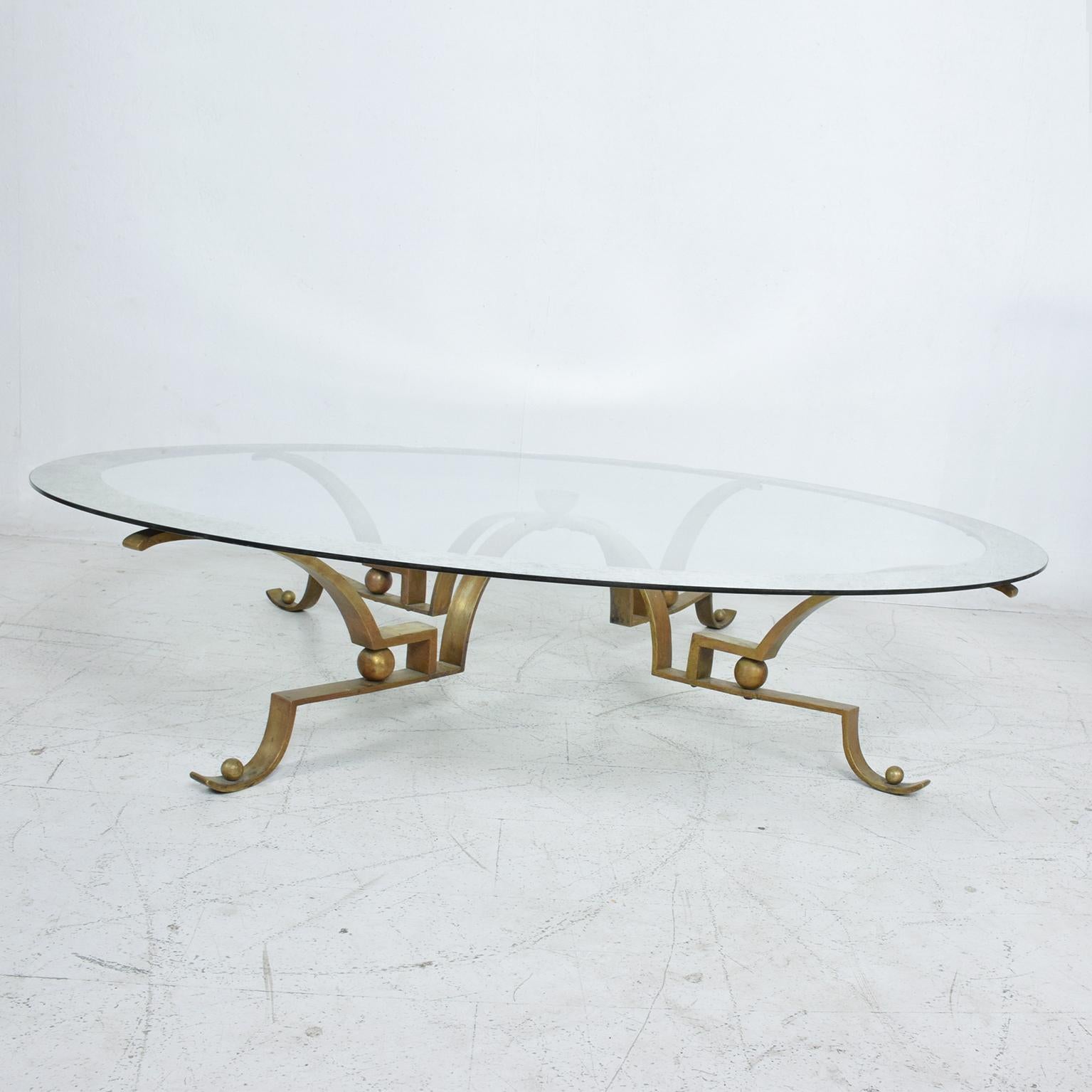 Mid-Century Modern Arturo Pani Exceptional Brass Round Cocktail Table with Mosaic Glass Mexico 1950
