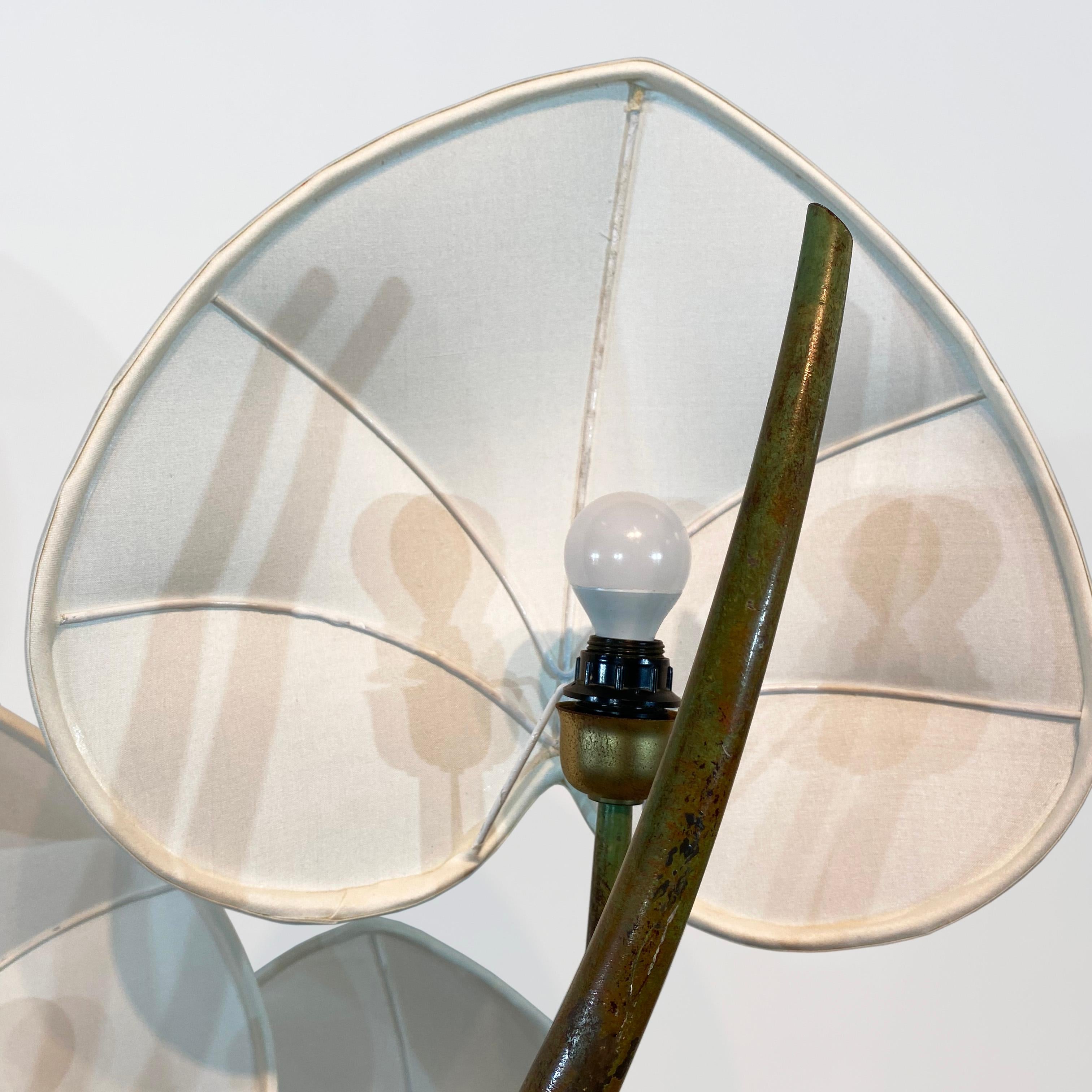 Arturo Pani Stehlampe 1970er Jahre Messing Verdigris Vintage Palme Hollywood Regency im Angebot 8