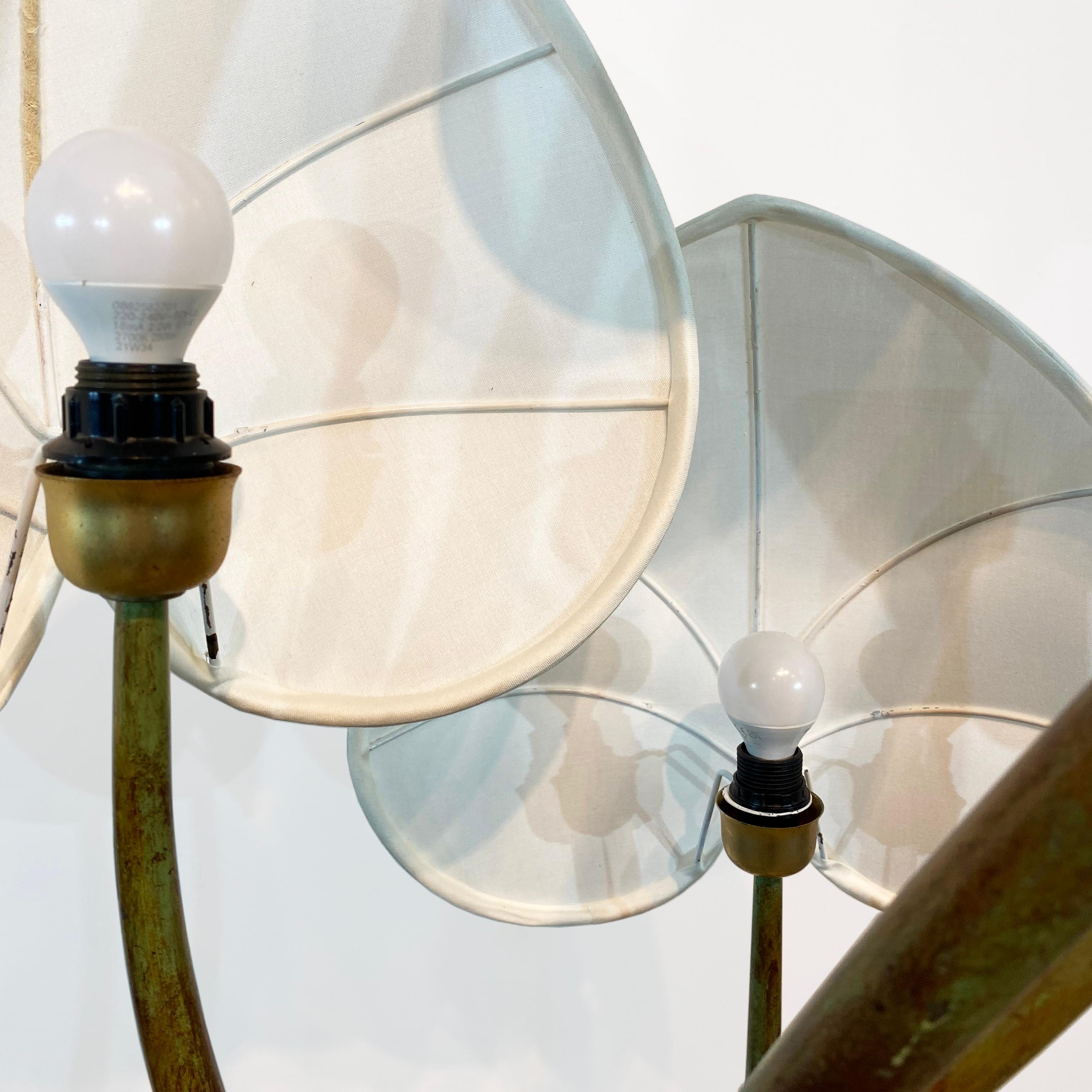 Arturo Pani Stehlampe 1970er Jahre Messing Verdigris Vintage Palme Hollywood Regency im Angebot 9