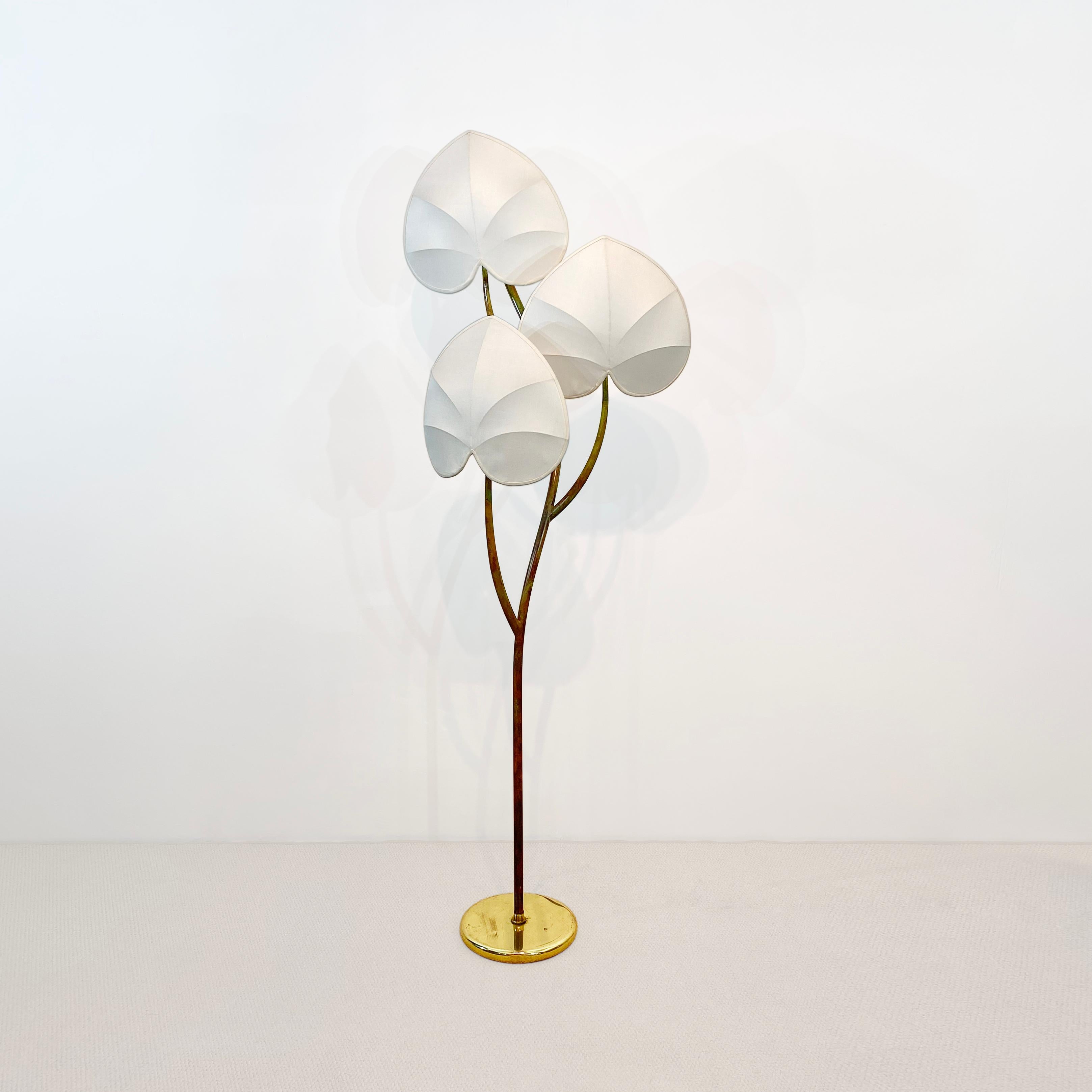 Arturo Pani Stehlampe 1970er Jahre Messing Verdigris Vintage Palme Hollywood Regency im Zustand „Gut“ im Angebot in London, GB