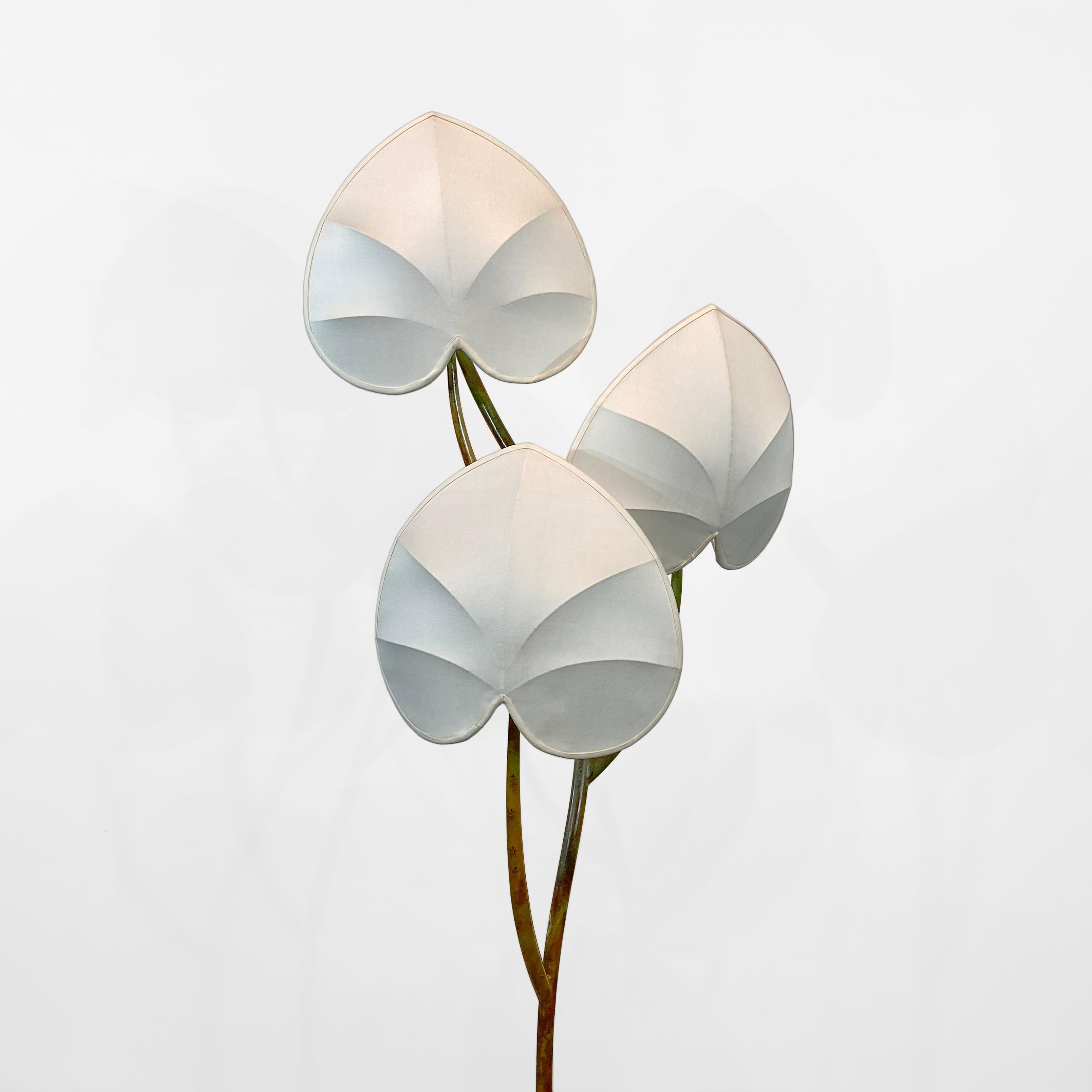 Arturo Pani Stehlampe 1970er Jahre Messing Verdigris Vintage Palme Hollywood Regency im Angebot 1
