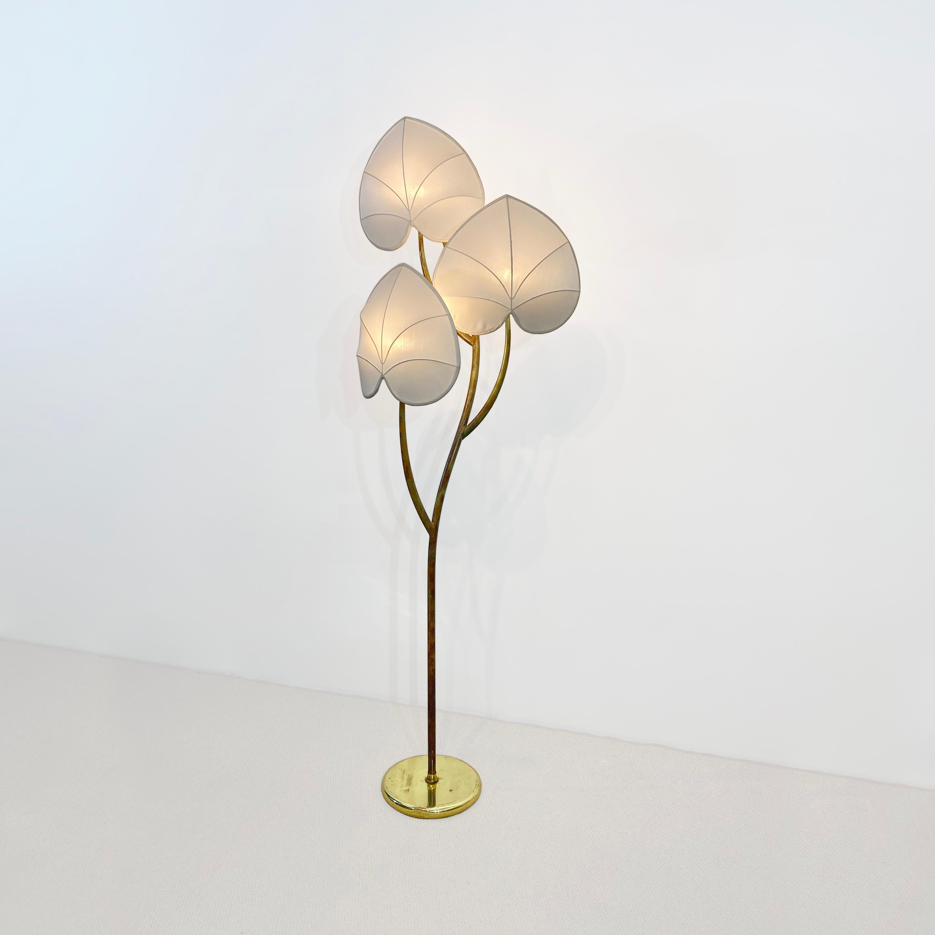 Arturo Pani Stehlampe 1970er Jahre Messing Verdigris Vintage Palme Hollywood Regency im Angebot 2