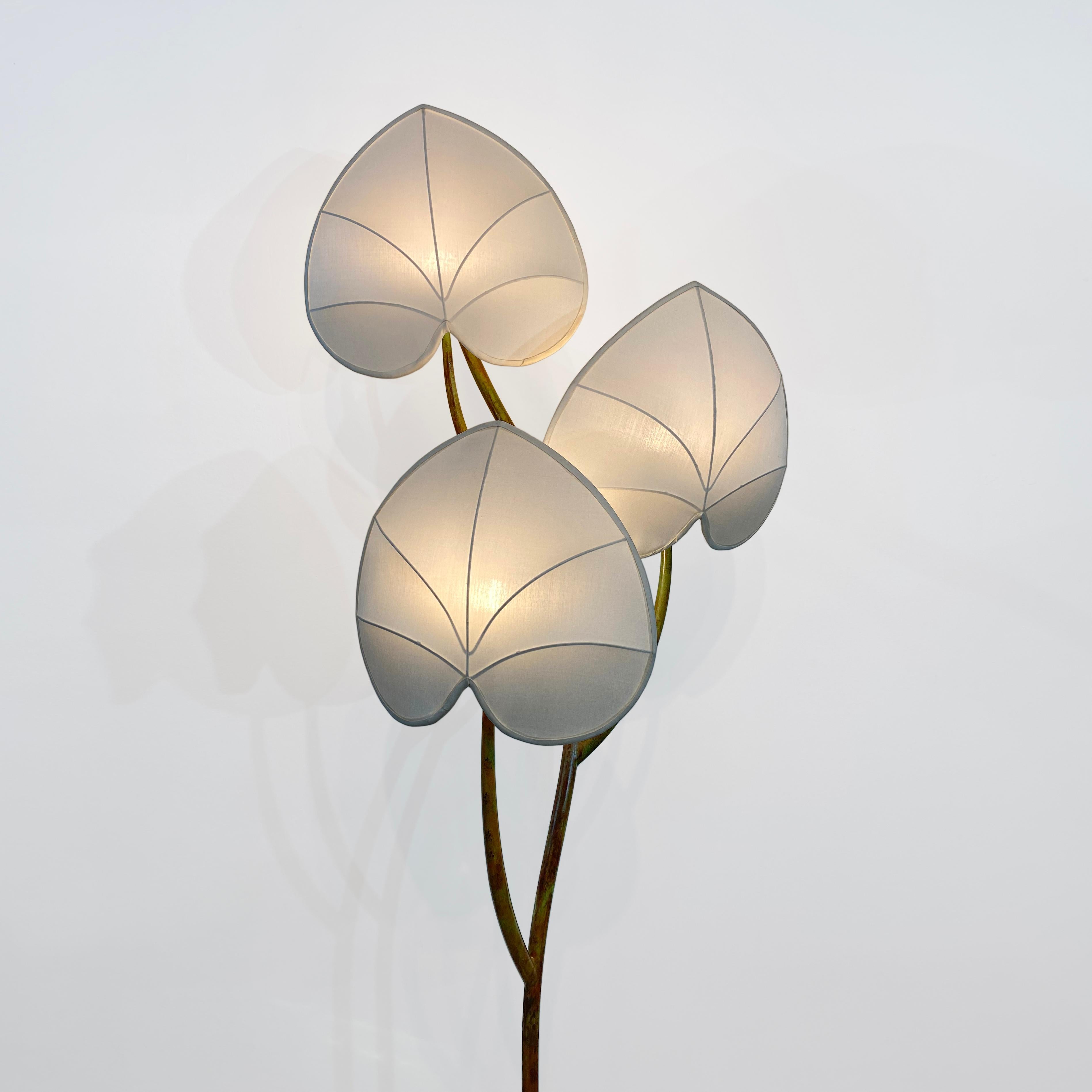 Arturo Pani Stehlampe 1970er Jahre Messing Verdigris Vintage Palme Hollywood Regency im Angebot 3