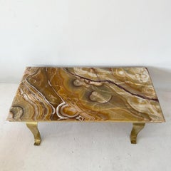 Arturo Pani for Muller of Mexico alabaster and brass coffee table