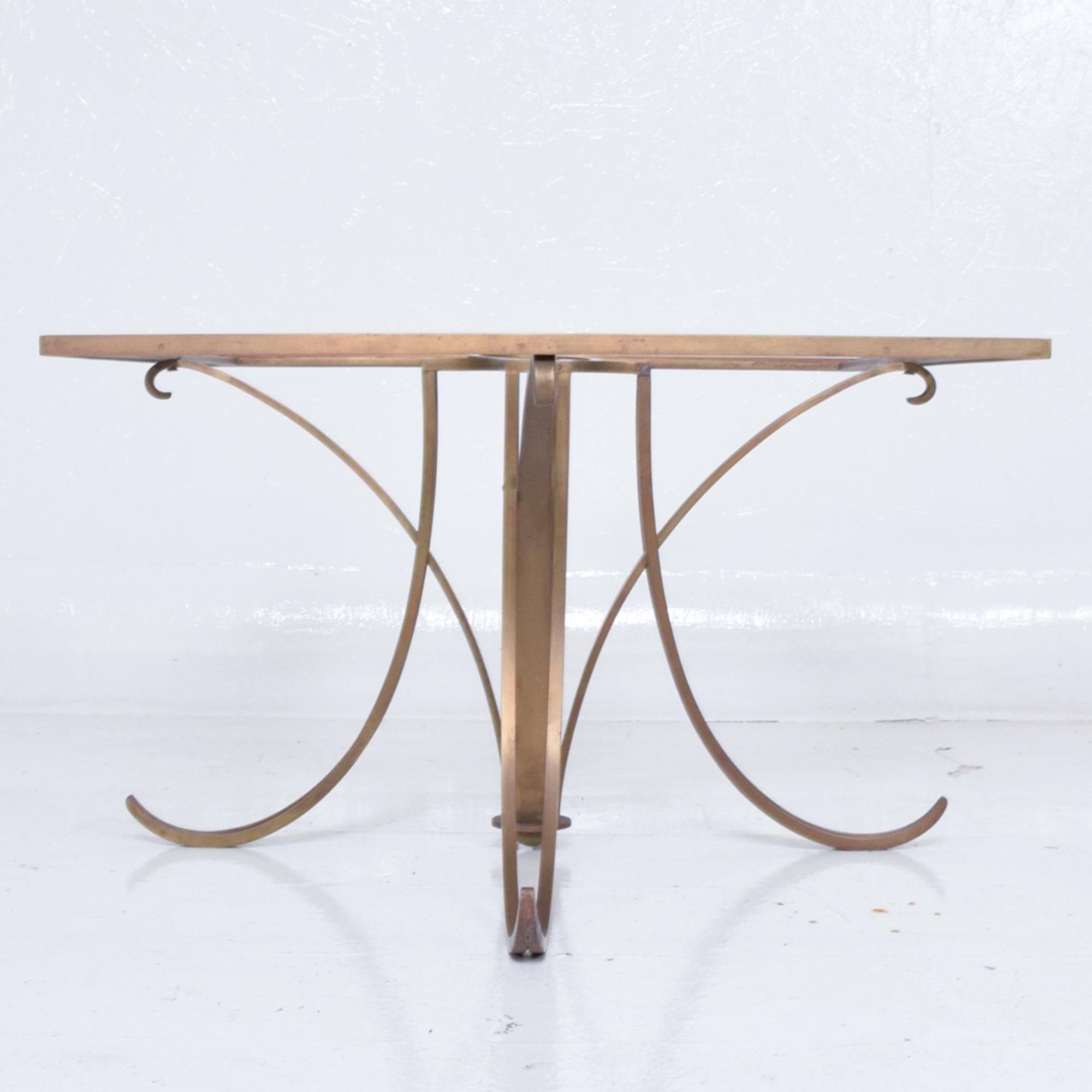 Mid-20th Century Arturo Pani Graceful Modernism Solid Brass Side Tables 1950s Mexico