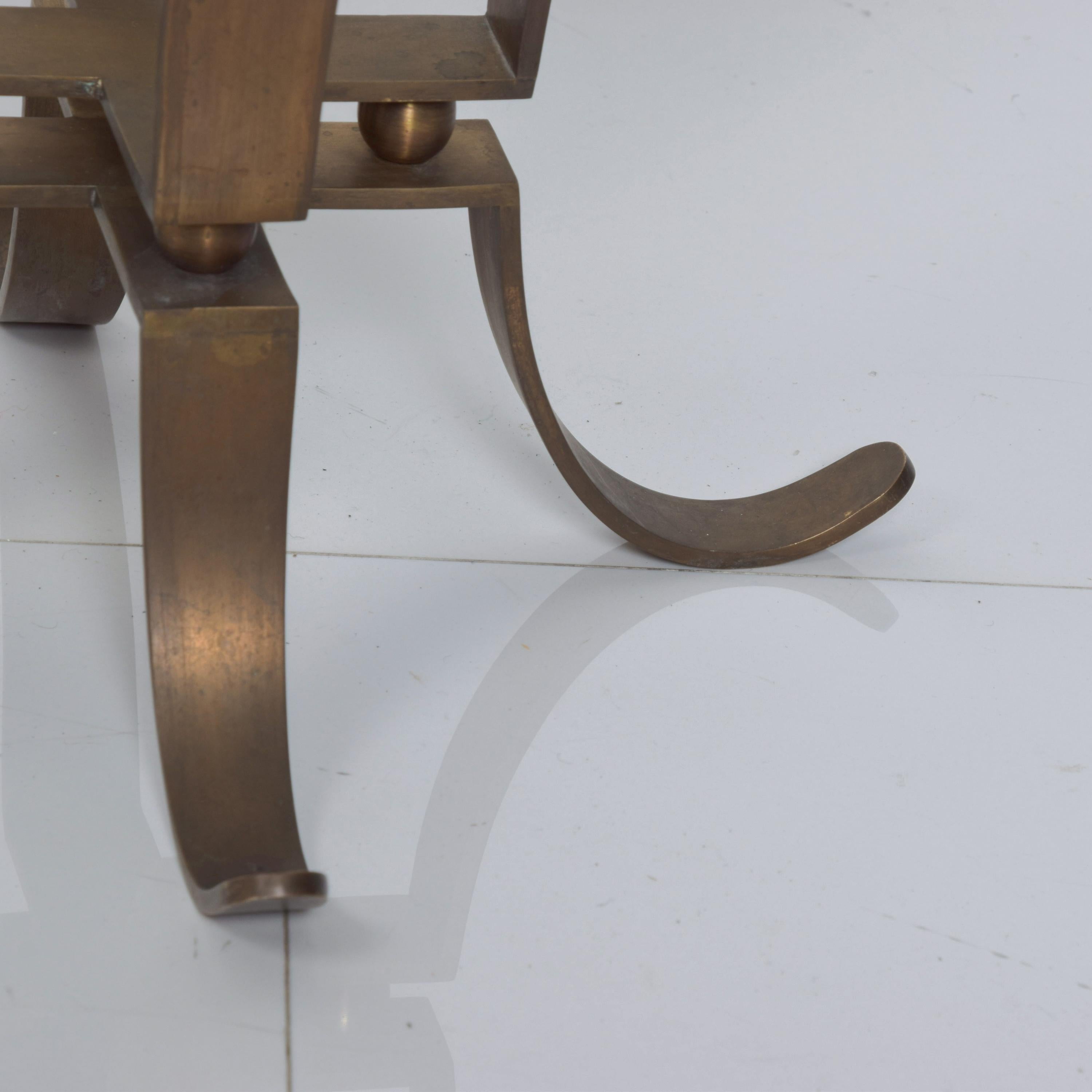 Mexican Arturo Pani Graceful Sculptural Side Table in Bronze Midcentury Mexico 1950s