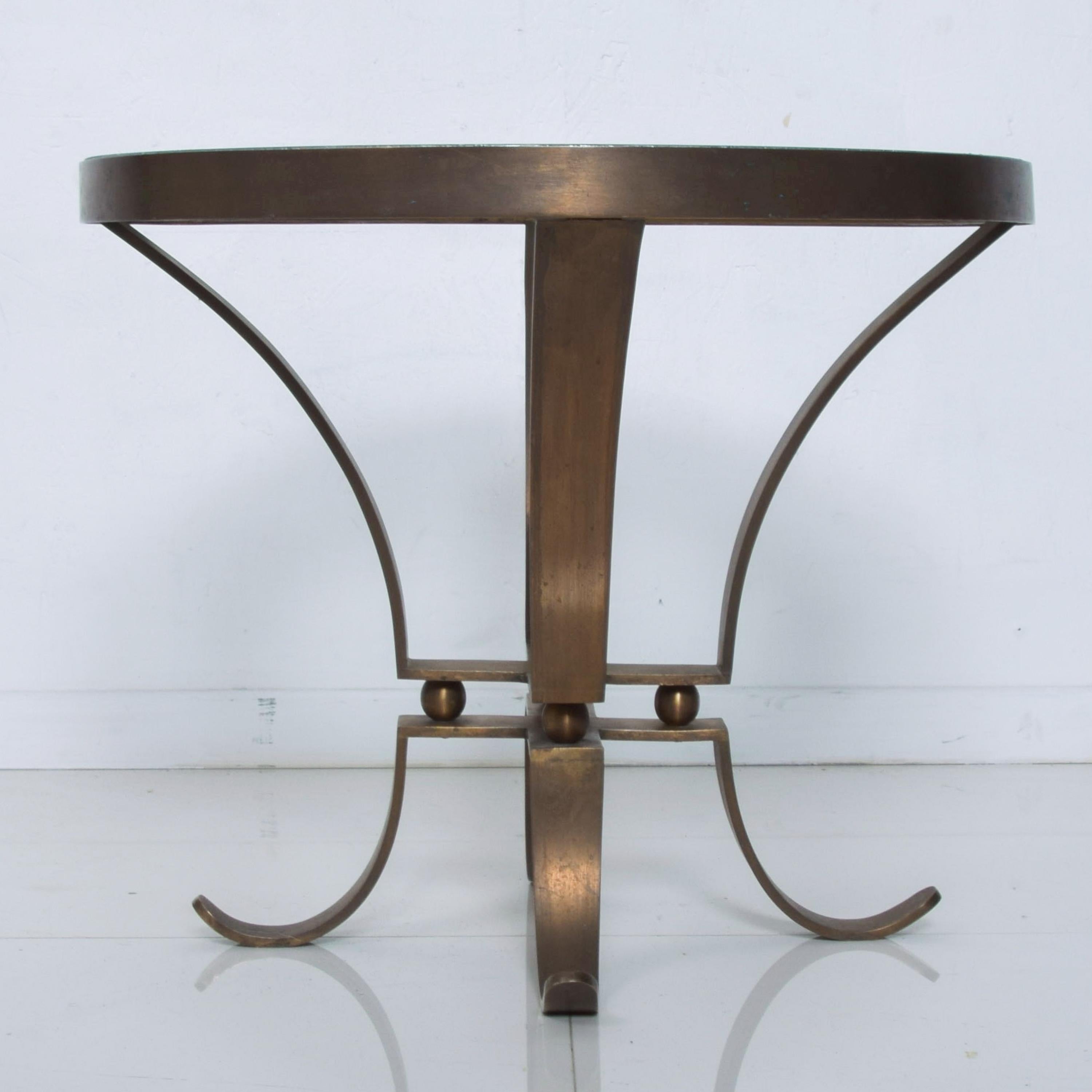 Arturo Pani Graceful Sculptural Side Table in Bronze Midcentury Mexico 1950s 1