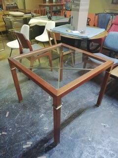 Arturo Pani Mahogany Game Table with Glass Top