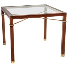 Arturo Pani Mahogany Game Table with Glass Top