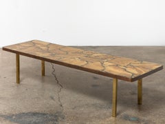 Arturo Pani Onyx and Brass Coffee Table Mexico 1950s