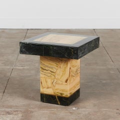 Arturo Pani Onyx Pedestal Side Table for Muller of Mexico