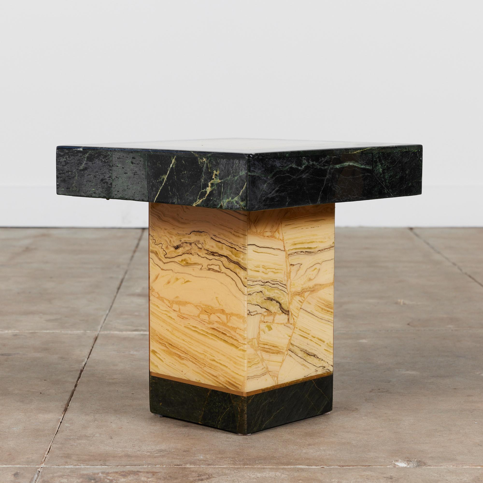 Arturo Pani Onyx Pedestal Side Table for Muller of Mexico In Good Condition In Los Angeles, CA