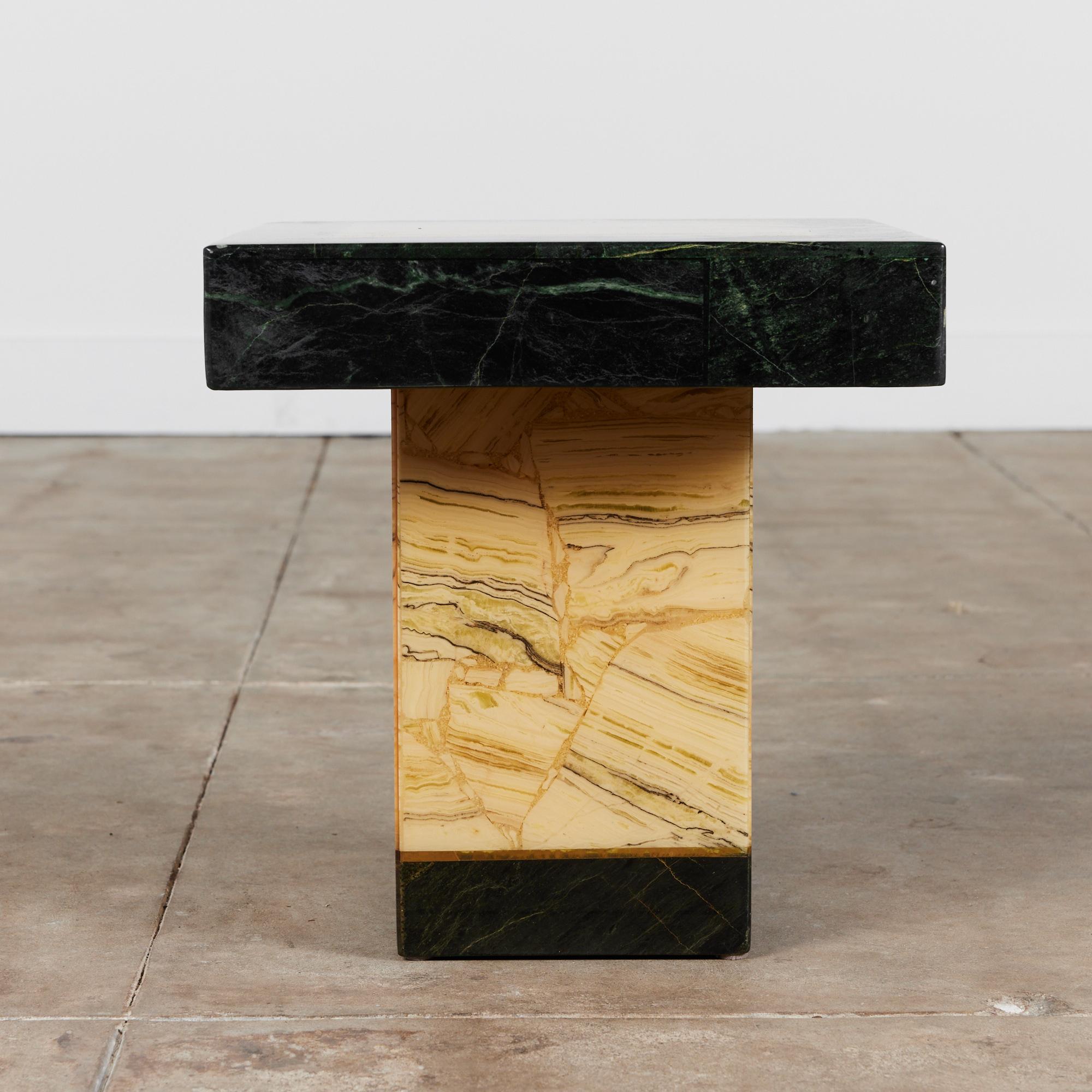 20th Century Arturo Pani Onyx Pedestal Side Table for Muller of Mexico