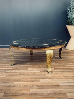 Arturo Pani Painted Onyx & Brass Coffee Table for Guy Muller