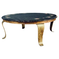 Retro Arturo Pani Painted Onyx & Brass Coffee Table for Guy Muller