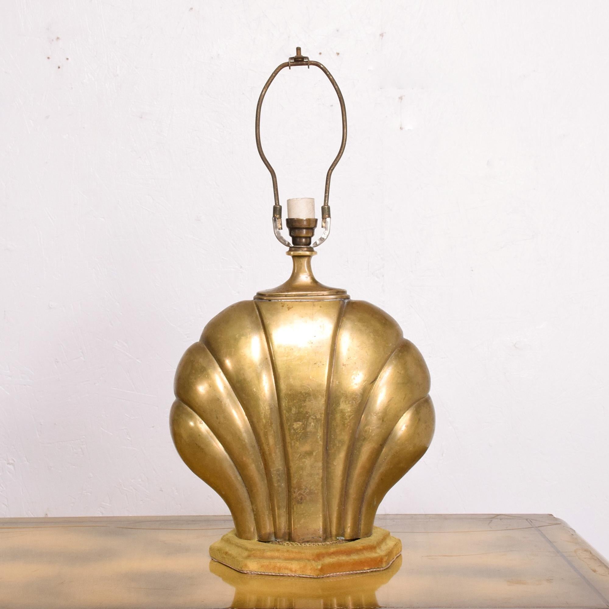 Arturo Pani Regency Seashell Cast Brass Table Lamp Mexico 1940s 1