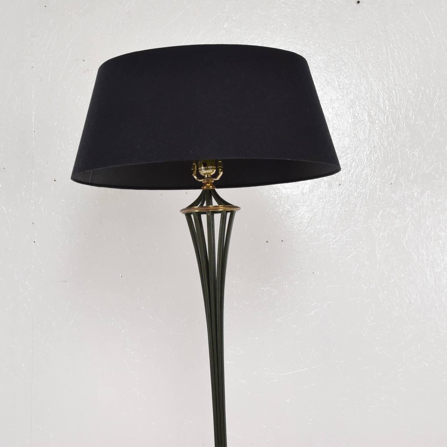 Brass Arturo Pani Refined Elegance Floor Lamp with Scalloped Table Mexico City 1940s