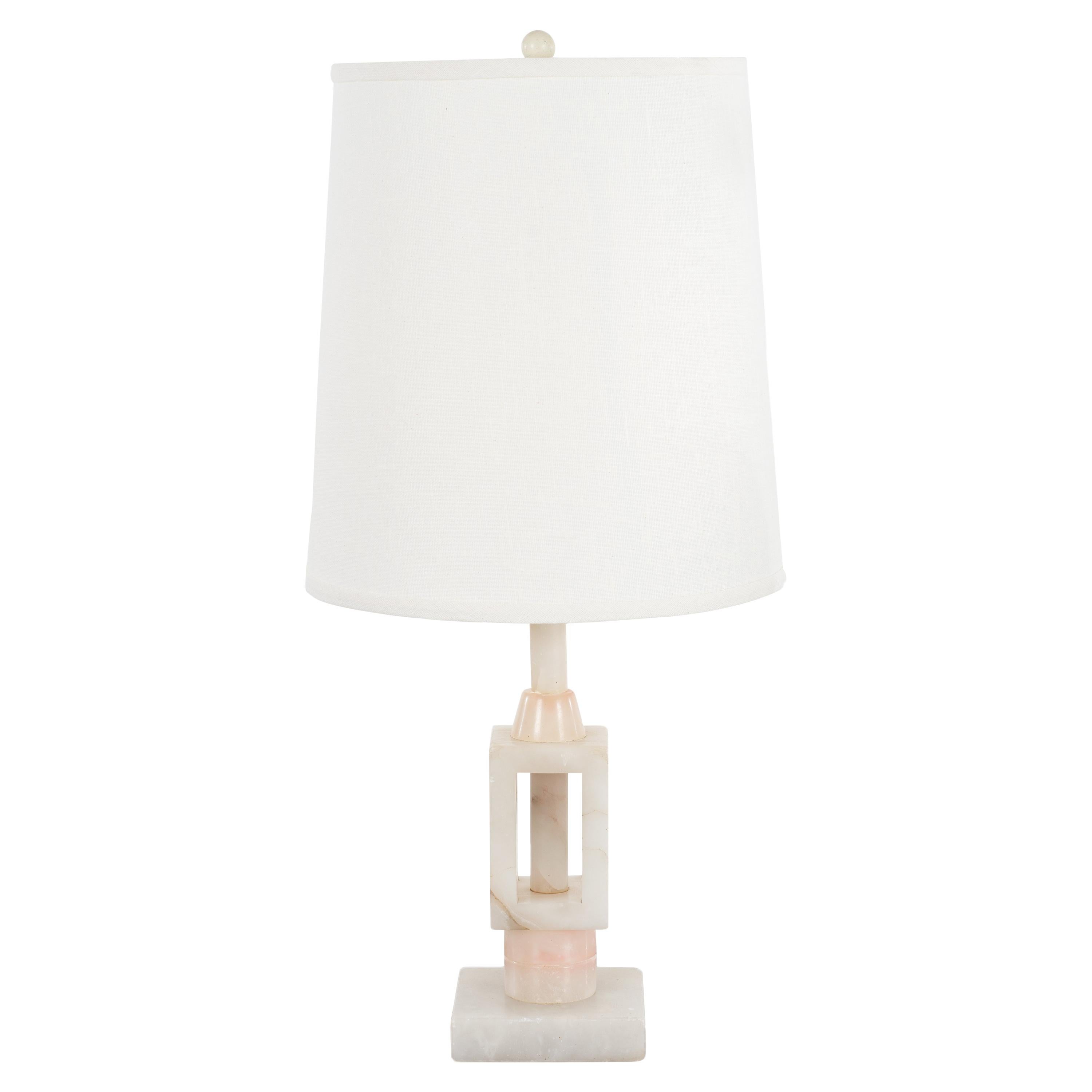 Arturo Pani Style Onyx Marble Table Lamp For Sale