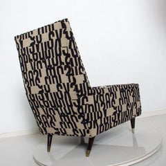 1969 Arturo Pani Bold Modern Wingback Lounge Chairs Restored
