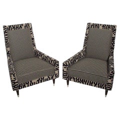 1969 Arturo Pani Bold Modern Wingback Lounge Chairs Restored