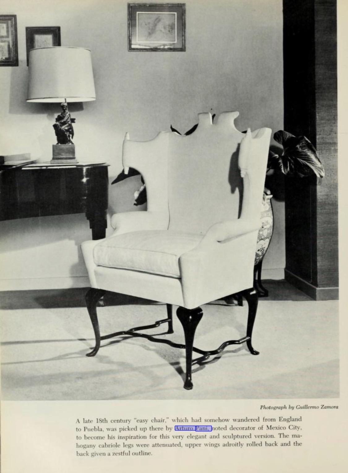 Silla de orejas Arturo Pani, México Años 50 Ebonizado en venta