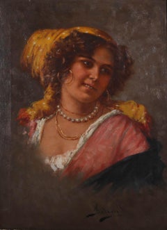 Arturo Petrocelli (1856-1926) - Oil, Portrait of an Italian Woman