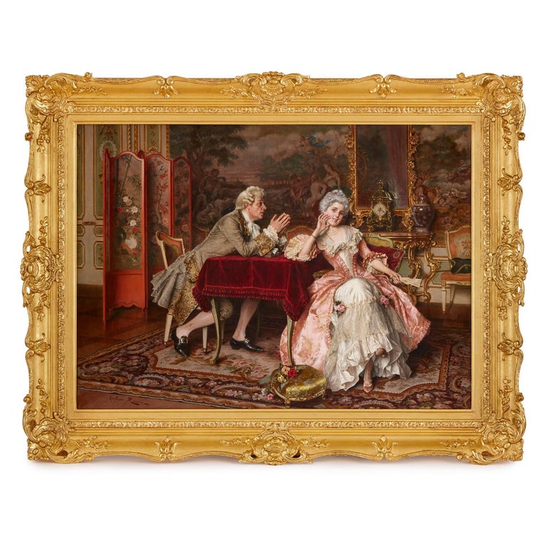 Arturo Ricci The Proposition 19th Century Oil On Canvas
