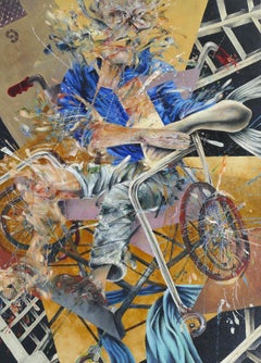 Arturo Rodriguez Pintura Abstracta, Artista Cubano Americano, circa 1980