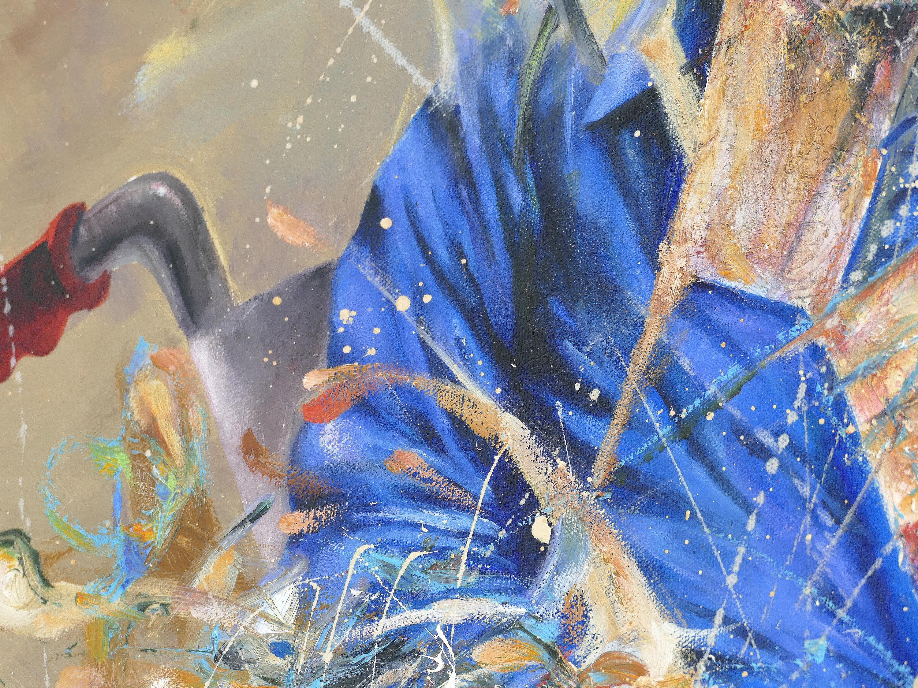 20th Century Arturo Rodriguez Abstract Painting, Cuban American Artist, circa 1980 For Sale
