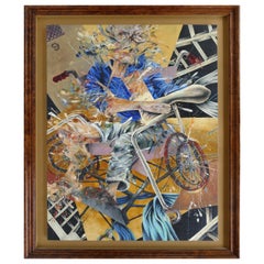 Arturo Rodriguez Abstract Painting, Cuban American Artist, circa 1980