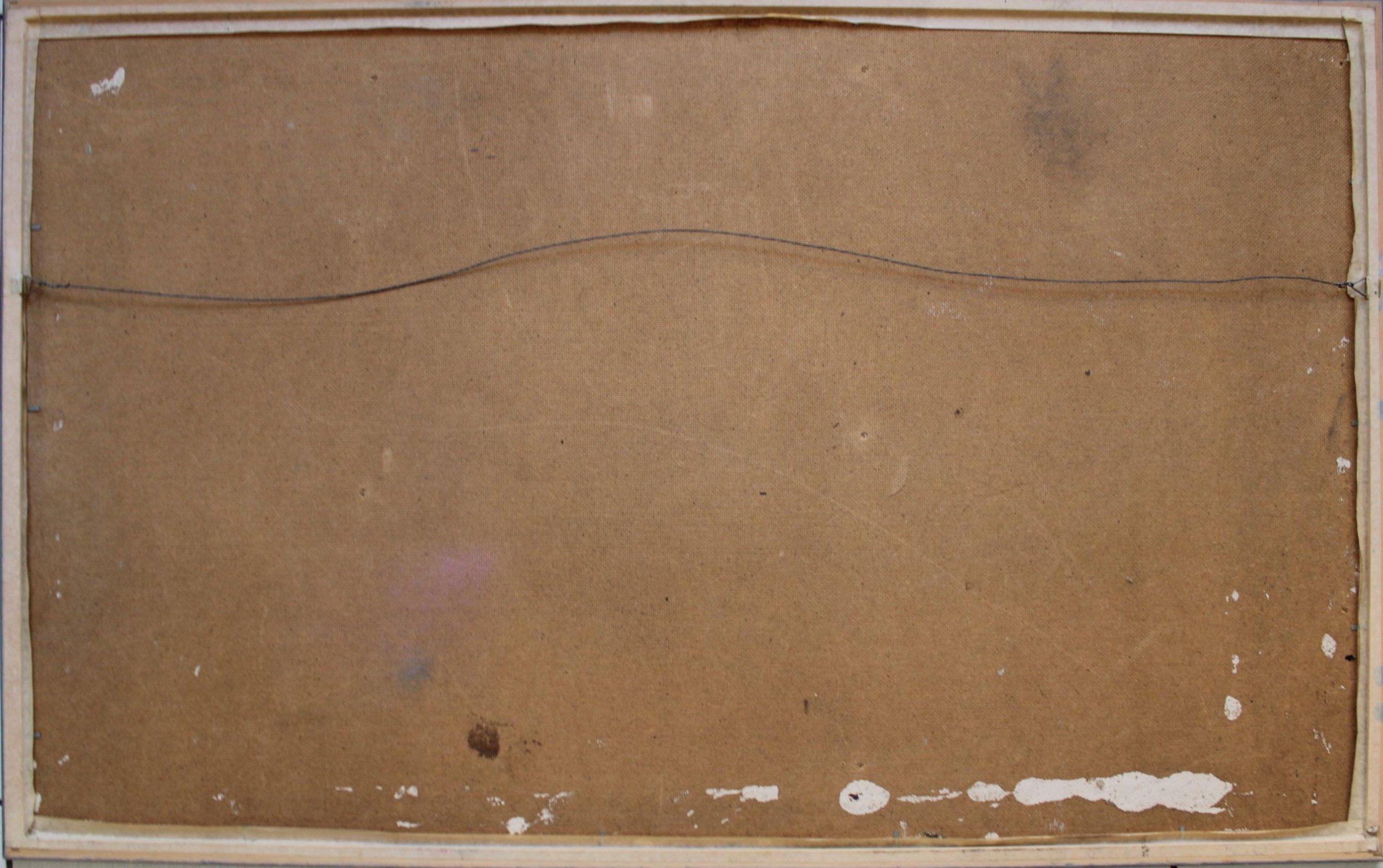 Musiker, 61,5x103, Öl/Karton, 1970 (Grau), Landscape Painting, von Arturs Nikitins